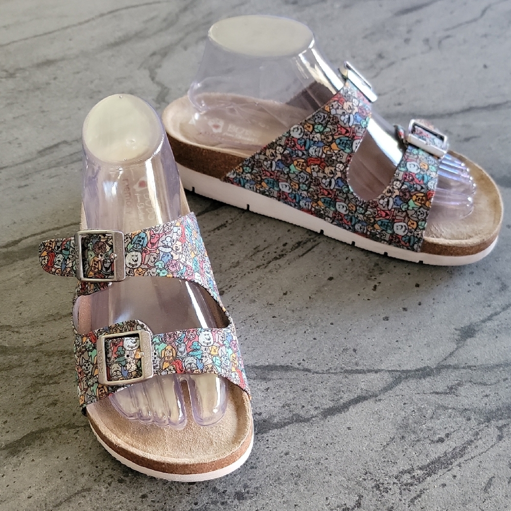 BOB'S From Skechers Dog Print Sandals/Slides Multi Size 8